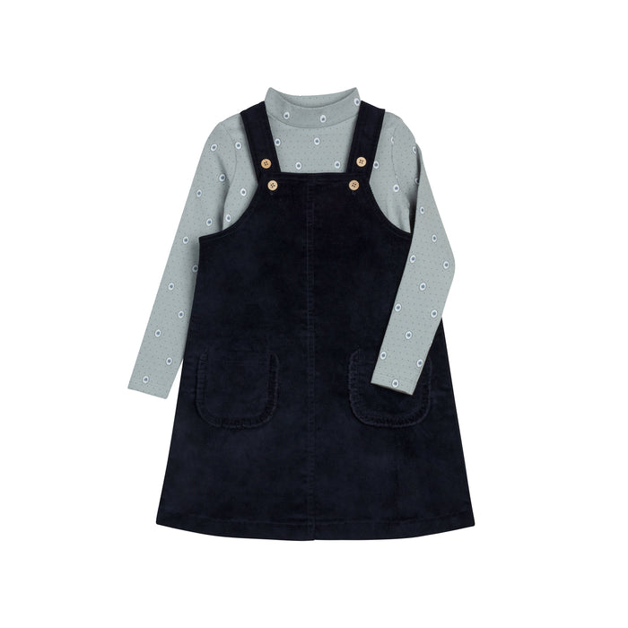 Girls Jumper – Blue – Floral Dot