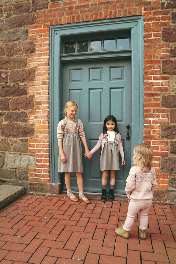 Girls Pullover Sweater – Mauve – Fair Isle