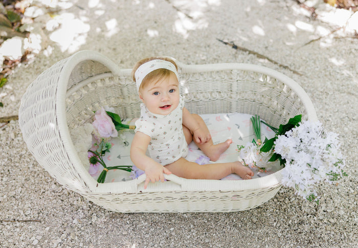 Girls Romper – Ivory Pink – Floral Print
