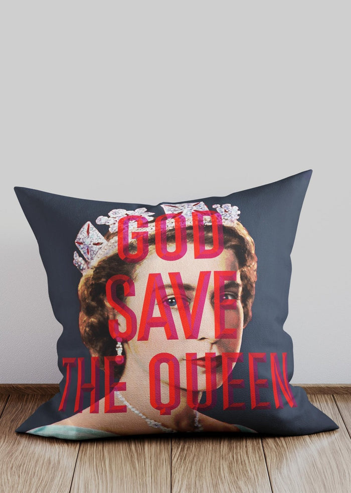 God Save The Queen Jubilee Cushion-InkAndDrop