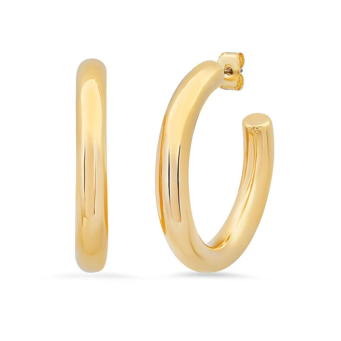 Gold Tubular Hoops | Large