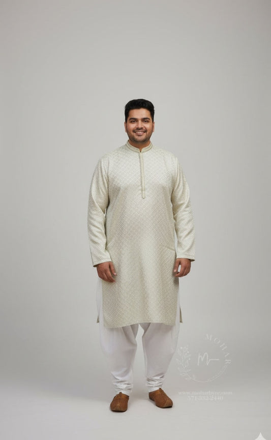 Golden Yellow Embroidered Kurta