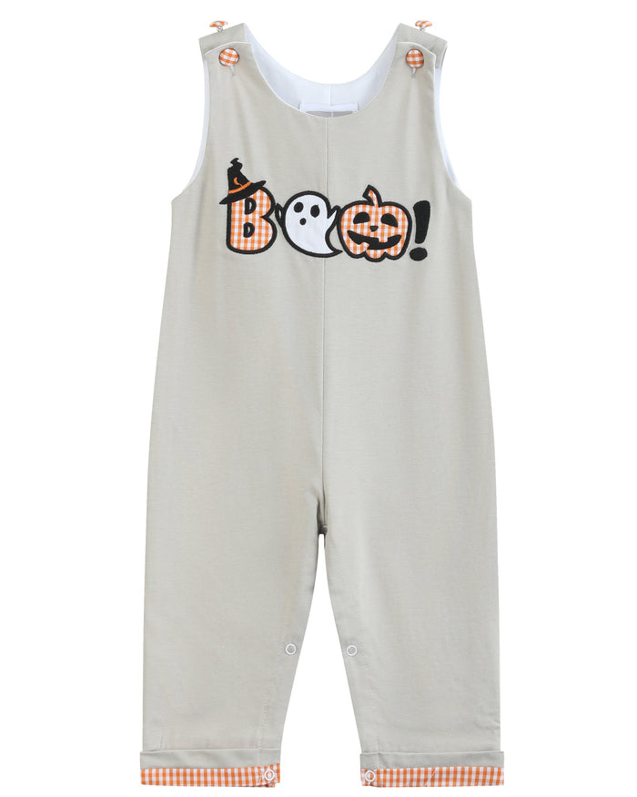 Gray Boo Applique Longalls