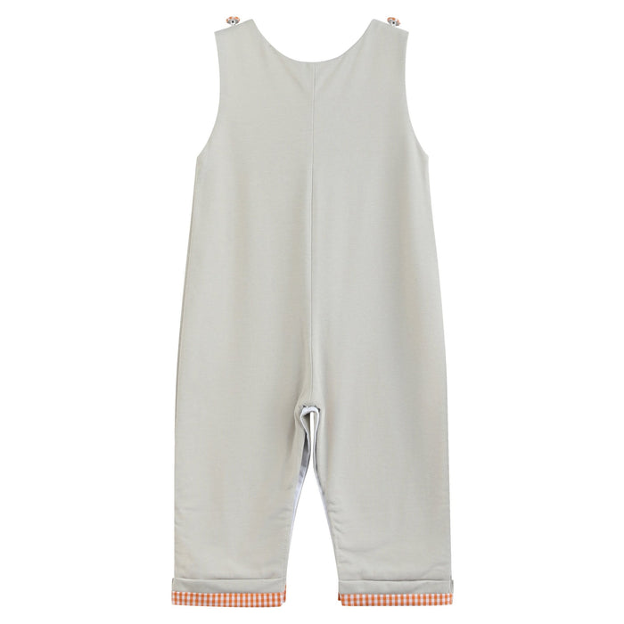 Gray Boo Applique Overalls - Lil Cactus