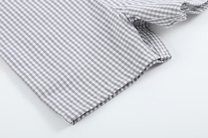 Gray Gingham Golf Shortalls - Lil Cactus