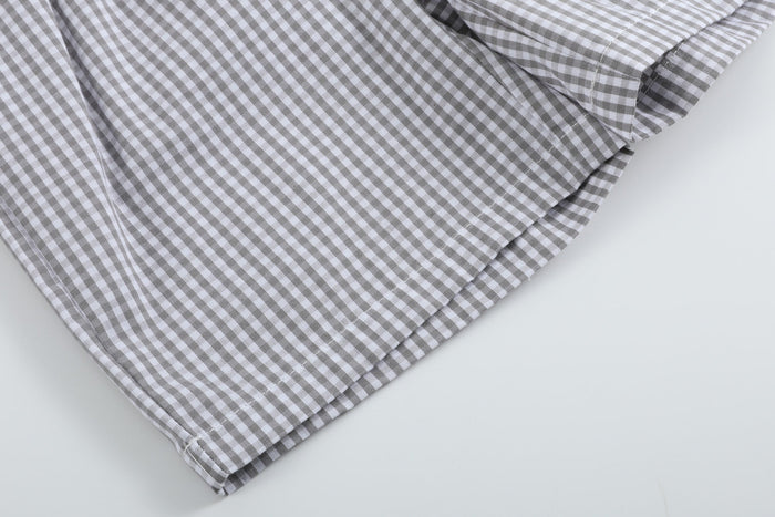 Gray Gingham Golf Tee and Shorts 2 pc Set - Lil Cactus