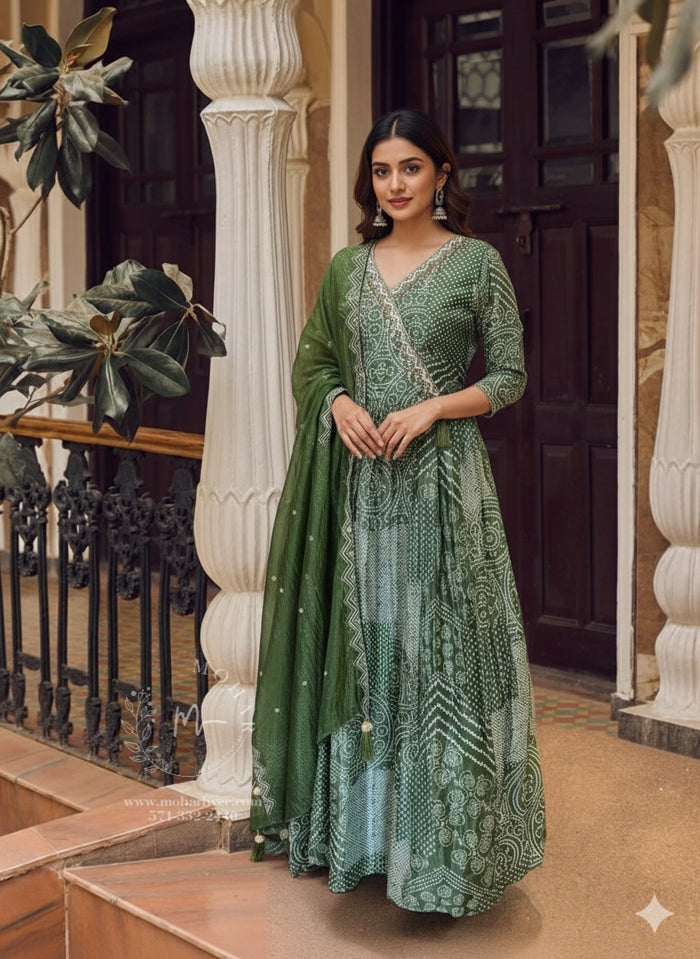 Green Anarkali-Style