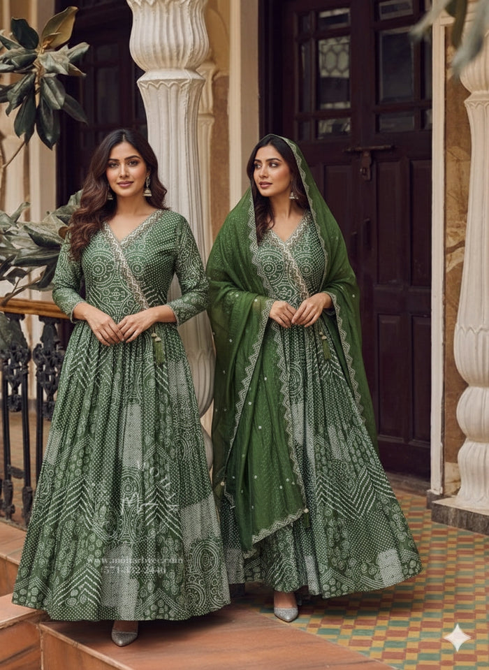Green Anarkali-Style