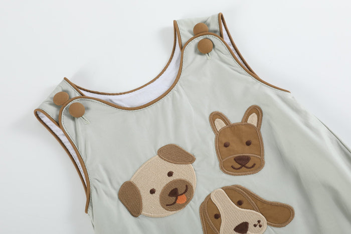 Green Dog Applique Bubble Romper - Lil Cactus