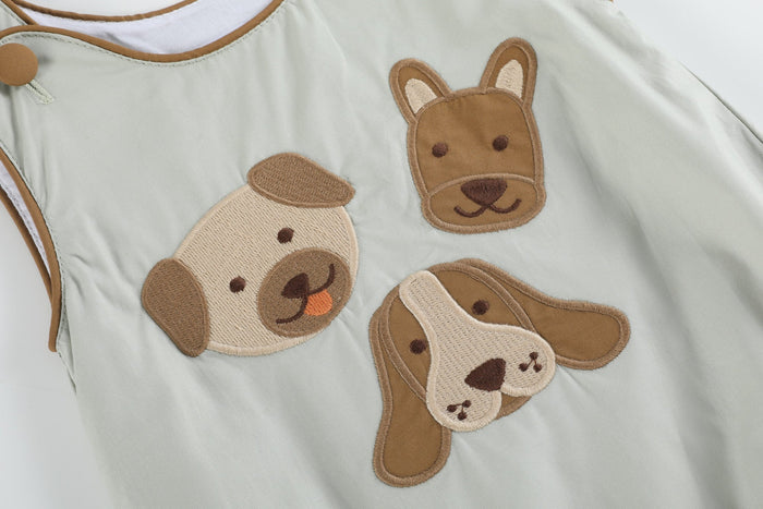 Green Dog Applique Bubble Romper - Lil Cactus
