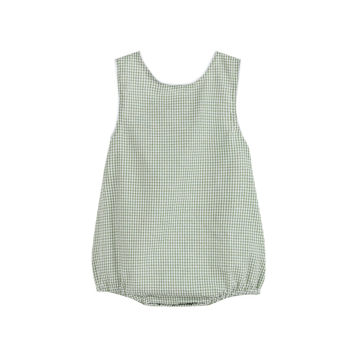 Green Gingham Alligator Bubble Romper - Lil Cactus