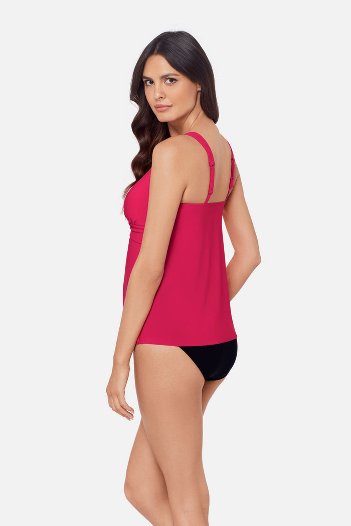 Side view of Hadee Tankini Top in Rosie