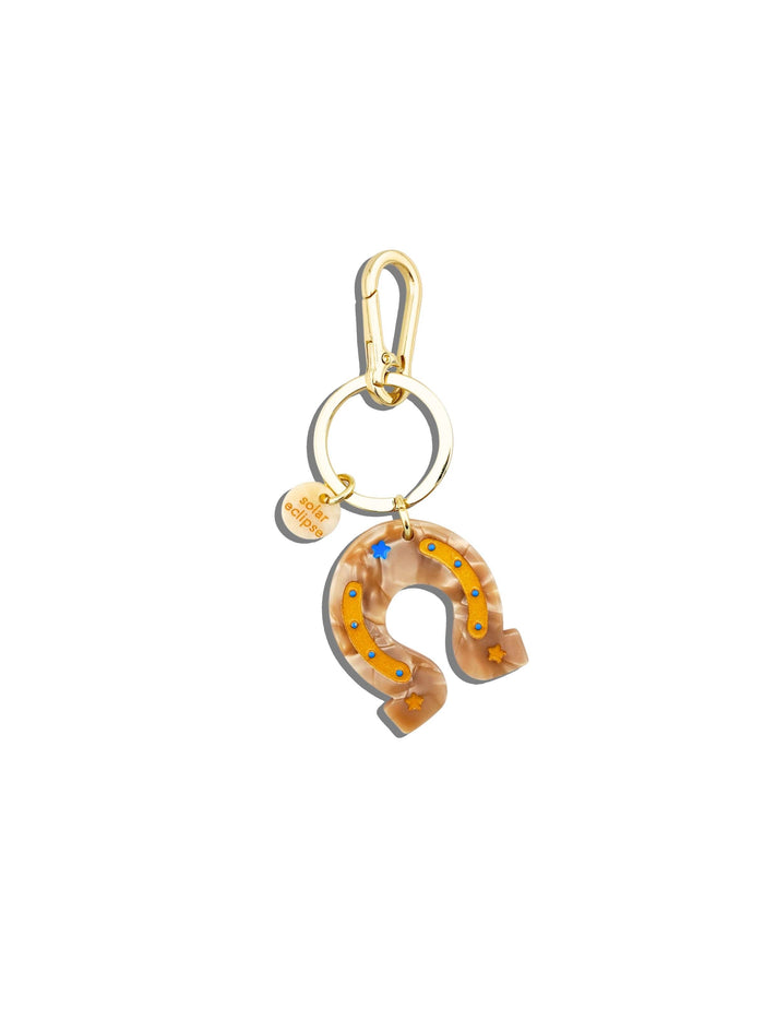 Hand-painted Lucky Horseshoe Bag Charm & Keychain | Western