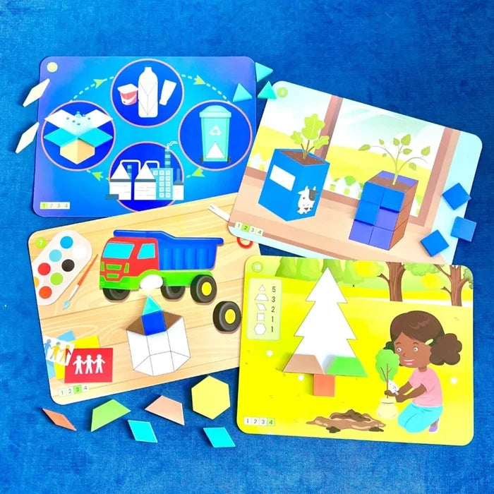 hand2Mind Recycling & Conservation Pattern Block Puzzle Set - ebebek - Black Friday