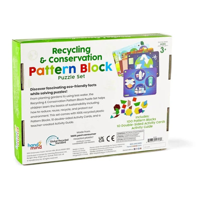 hand2Mind Recycling & Conservation Pattern Block Puzzle Set - ebebek - Black Friday
