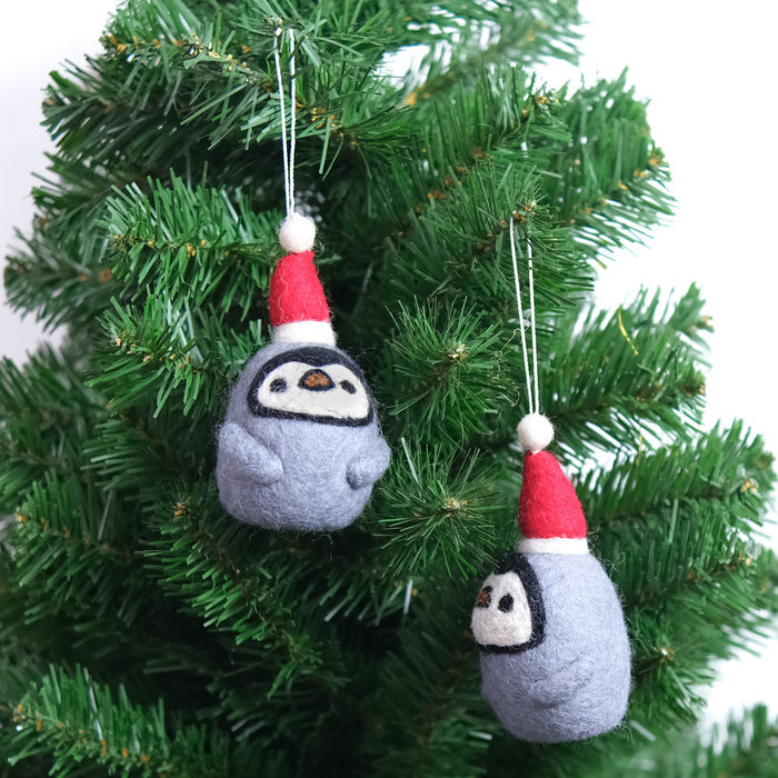 Handmade Felt Penguin Ornament