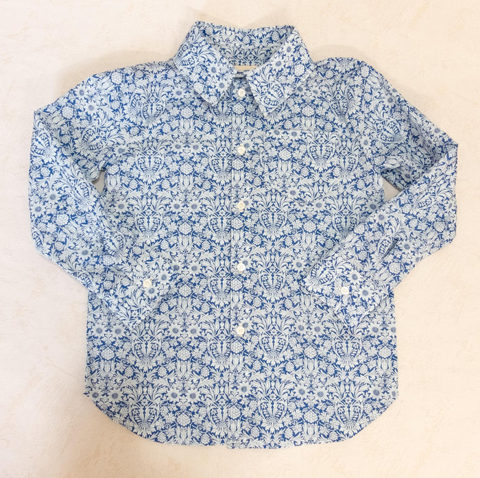 Handmade Liberty London Cotton Shirt, Floral Print Long Sleeve Top