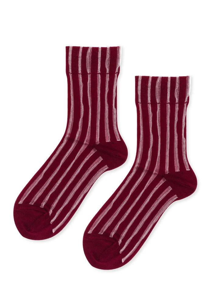 Hansel from Basel – Mykonos Sheer Crew in Merlot