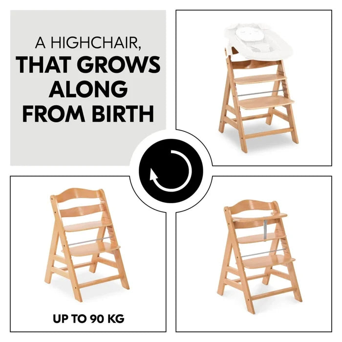 Hauck Alpha+ Wooden Highchair - Natural - ebebek - Black Friday