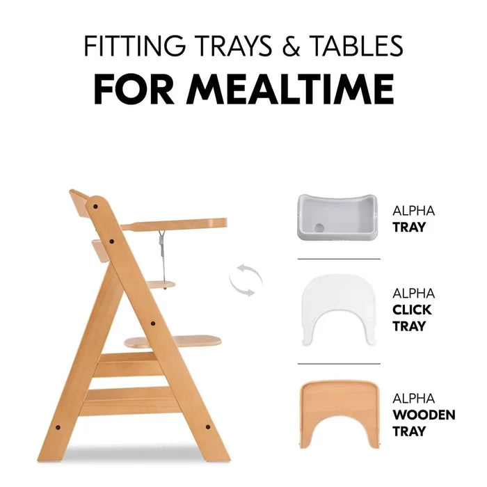 Hauck Alpha+ Wooden Highchair - Natural - ebebek - Black Friday