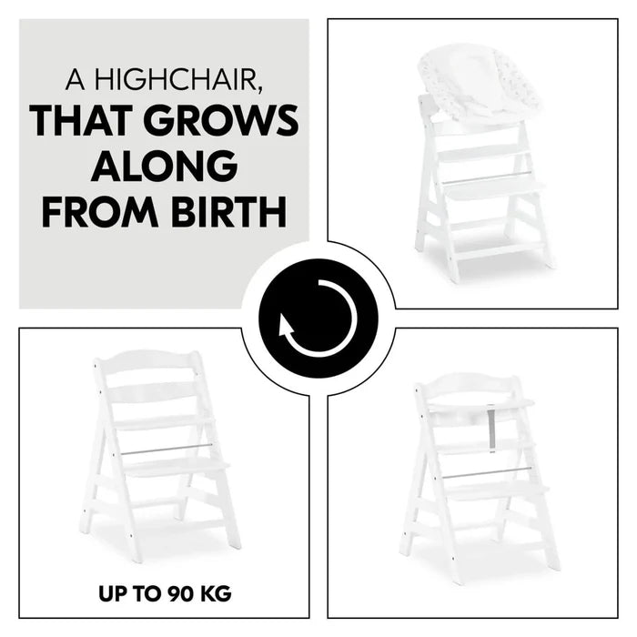 Hauck Alpha+ Wooden Highchair - White - ebebek - Black Friday