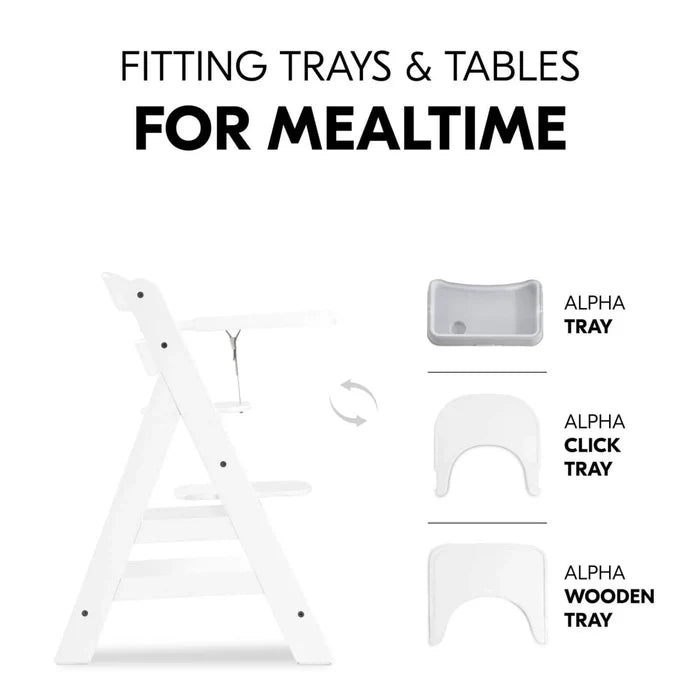 Hauck Alpha+ Wooden Highchair - White - ebebek - Black Friday
