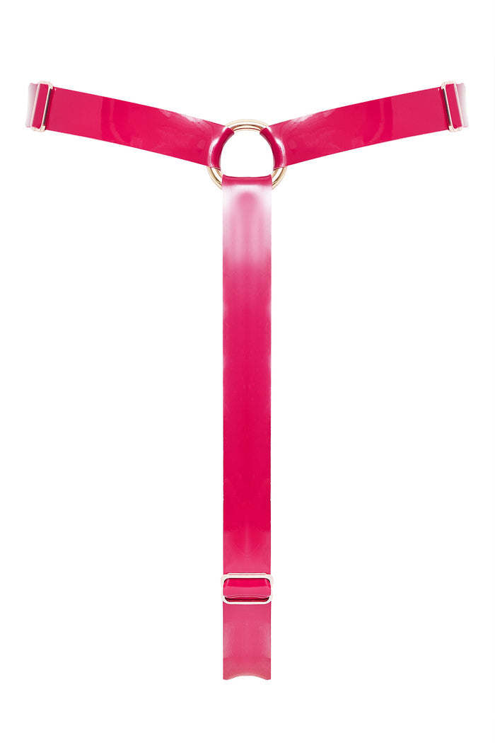 Hearts Fuchsia thongs by Secret Room