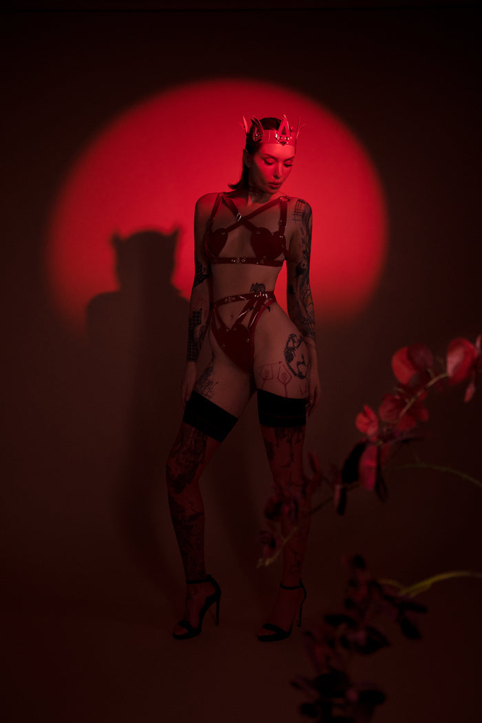 Hearts Red thongs by Secret Room