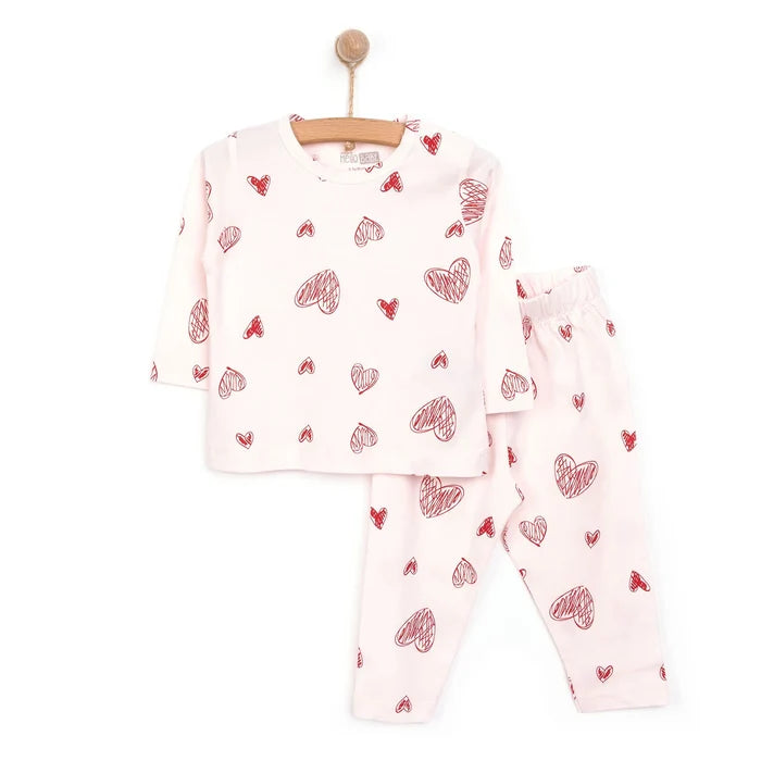 HelloBaby Baby Girl Long Sleeve Pyjamas Set - Light Pink - ebebek - Black Friday