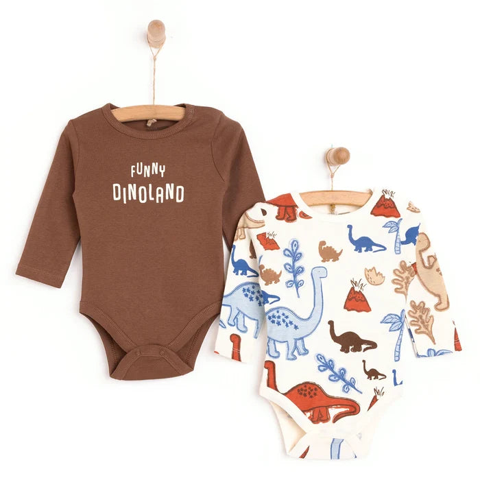 HelloBaby Boy 2 - Pack Long Sleeve Bodysuit - Beige - ebebek - Black Friday