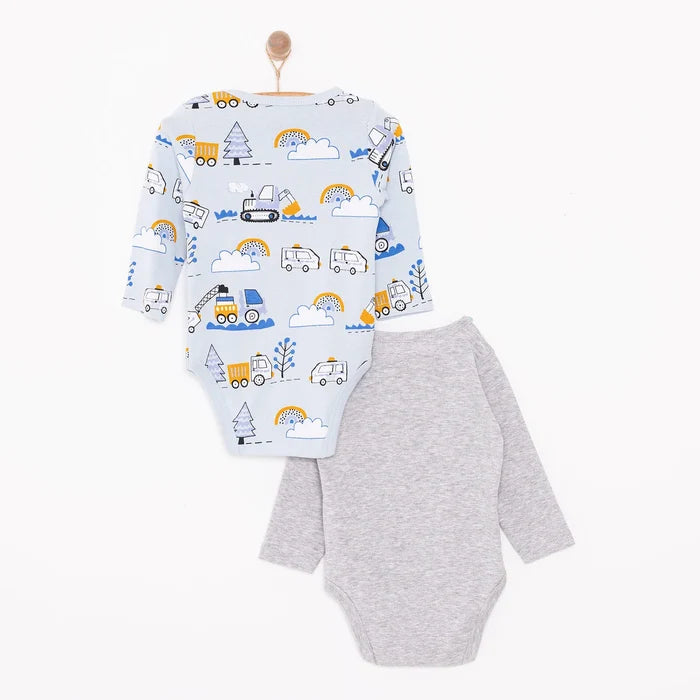 HelloBaby Boy 2 - Pack Long Sleeve Bodysuit - Blue - ebebek - Black Friday
