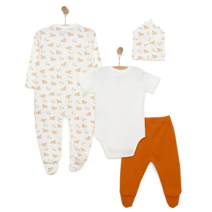 HelloBaby Boy Newborn Set 4 pcs - Dark Orange - ebebek - Black Friday