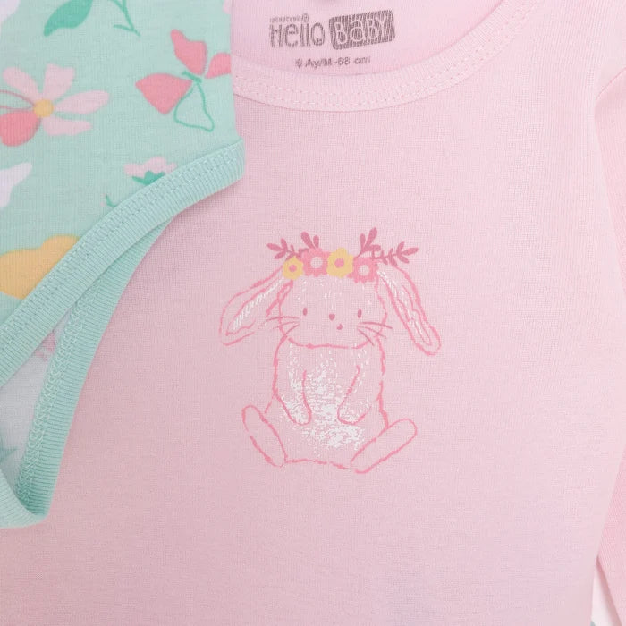 HelloBaby Girl 2 - Pack Long Sleeve Bodysuit - Light Pink - ebebek - Black Friday