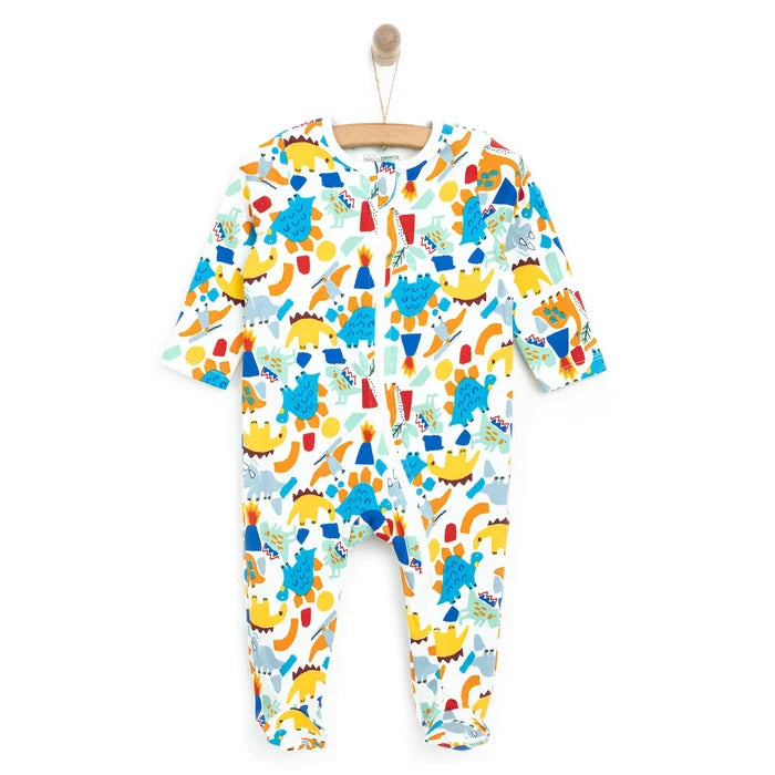 HelloBaby Newborn Baby Boy Footed Jumpsuit - Ecru - ebebek - Black Friday