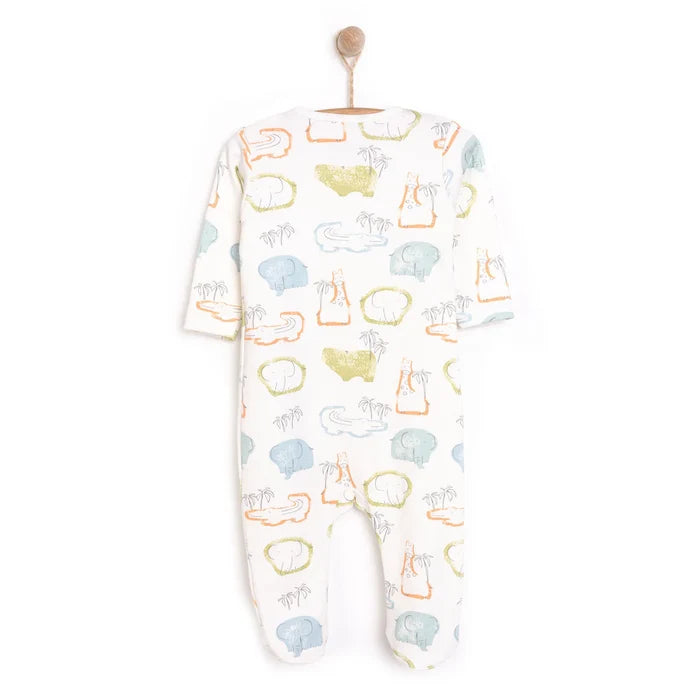 HelloBaby Newborn Boy Footed Jumpsuit - Ecru - ebebek - Black Friday