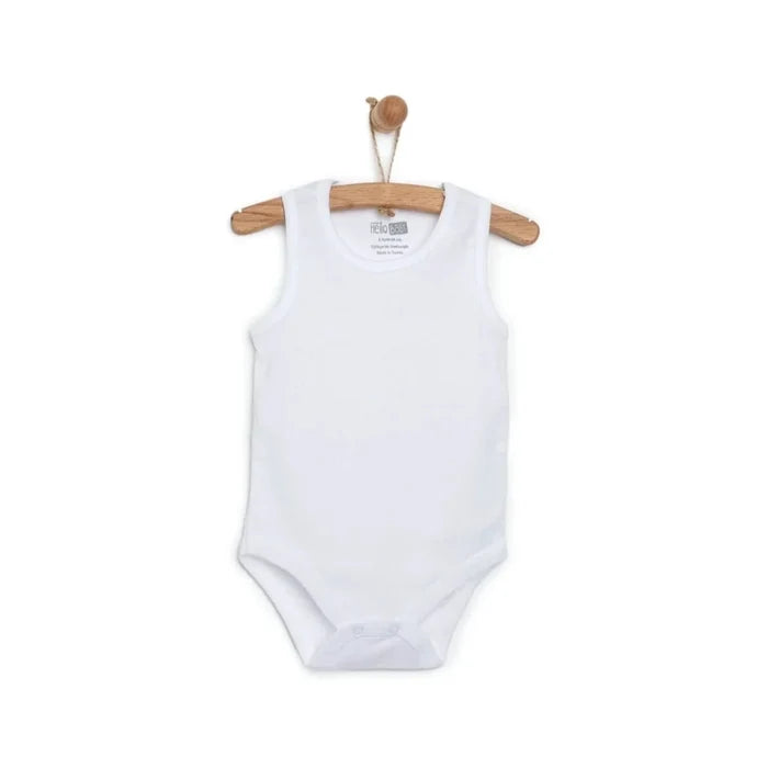 HelloBaby Unisex Sleeveless Bodysuit 5 pcs White - ebebek