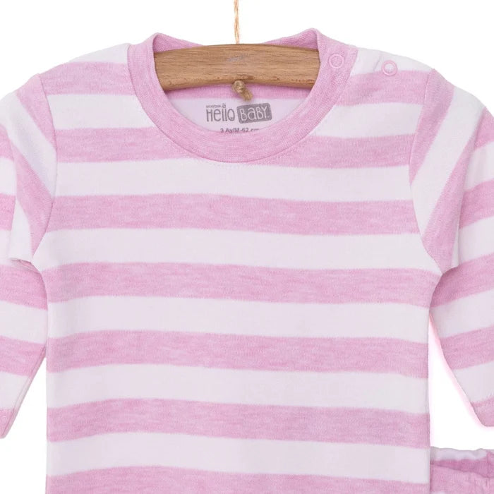 HelloBaby Unisex Sweatshirt - Footless Bottom - Light Pink Light Pink - ebebek