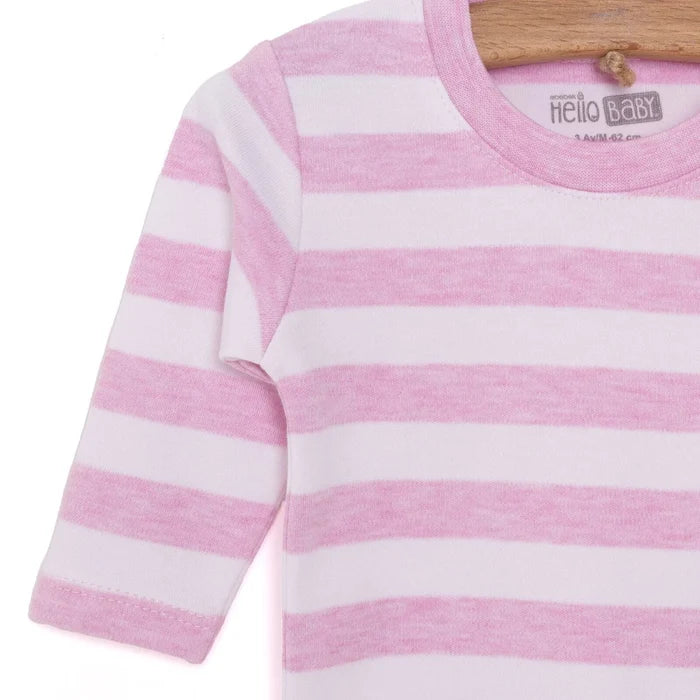 HelloBaby Unisex Sweatshirt - Footless Bottom - Light Pink Light Pink - ebebek