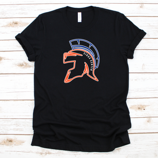 Helmet Outline Black Tee - Next Level 6010 or Bella Canvas