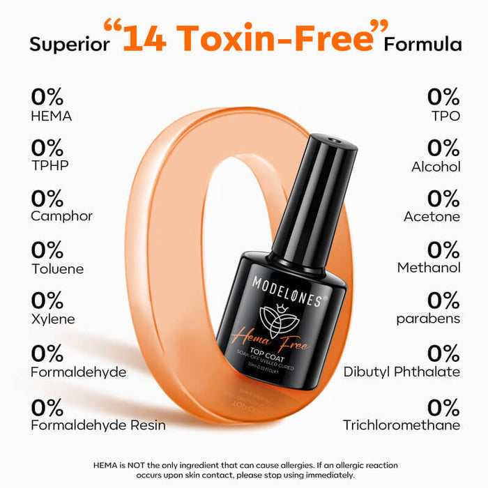 Free Hema-Free Top Coat 10ml Gift MODELONES #