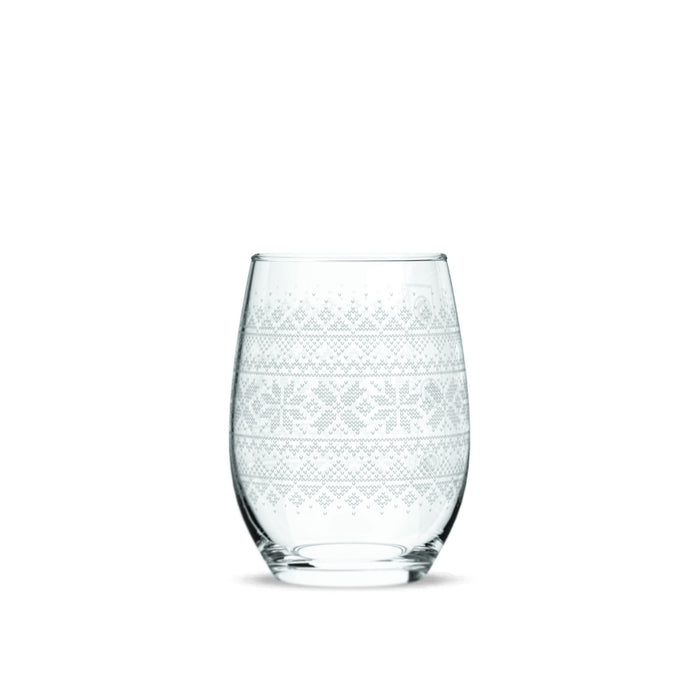 Holiday Sweater Stemless Wine Glasses - Set of 4