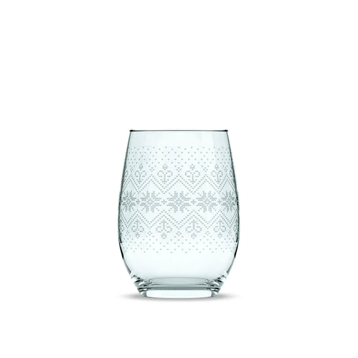 Holiday Sweater Stemless Wine Glasses - Set of 4