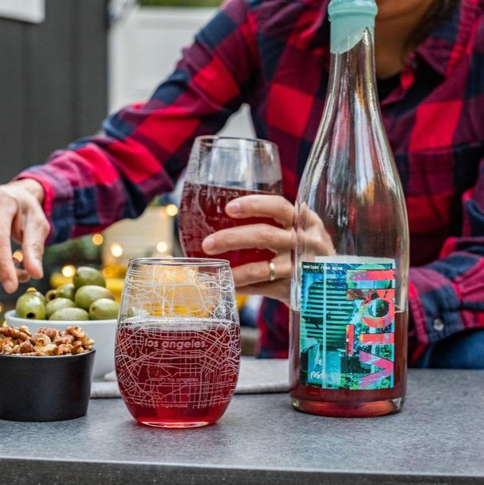 Home Town Maps Stemless Wine Glass - Set of 4