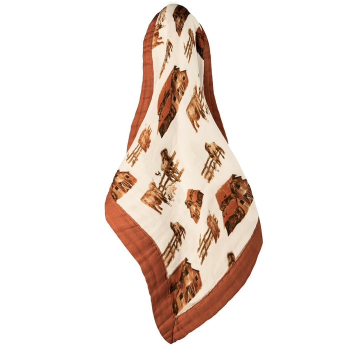 Homestead Mini Lovey Two-Layer Muslin Security Blanket - Babies in Bloom
