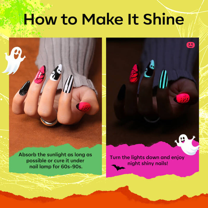 Halloween Luminous Gel Polish Set & PleaSCENT Removal Plus Liquid Duo Gel Polish Kit MODELONES #