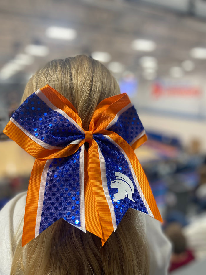 Orange and Blue Cheer Bow