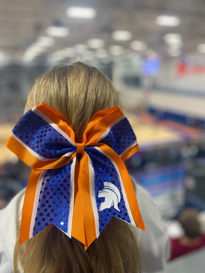 Orange and Blue Cheer Bow