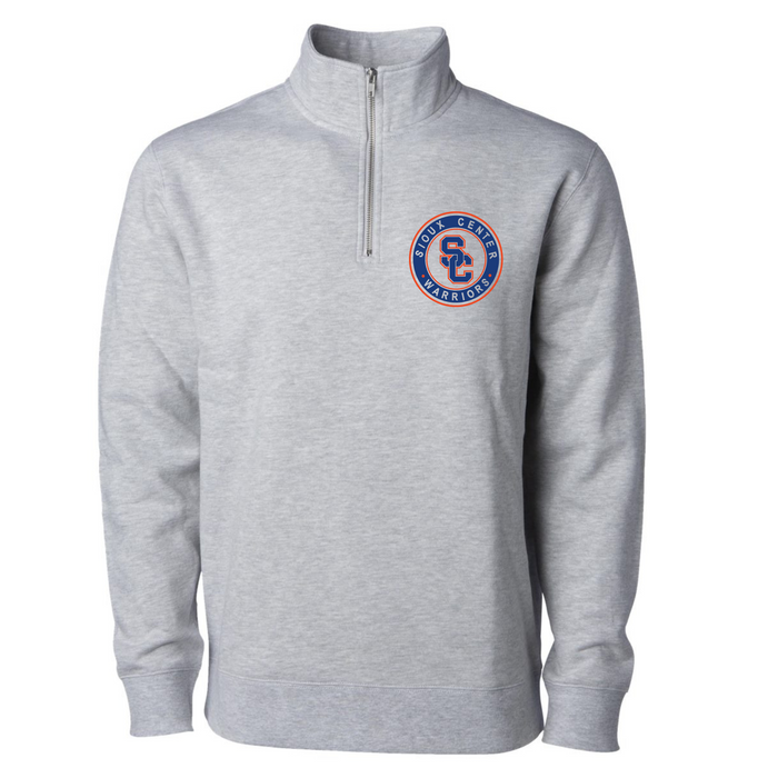 Indepedent Unisex Midweight Quarter-Zip Gray SC Round Logo