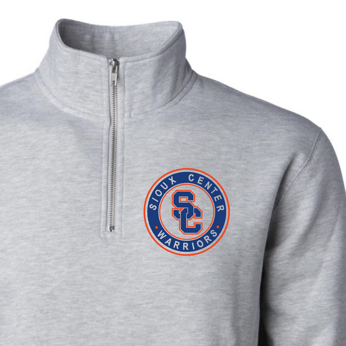 Indepedent Unisex Midweight Quarter-Zip Gray SC Round Logo