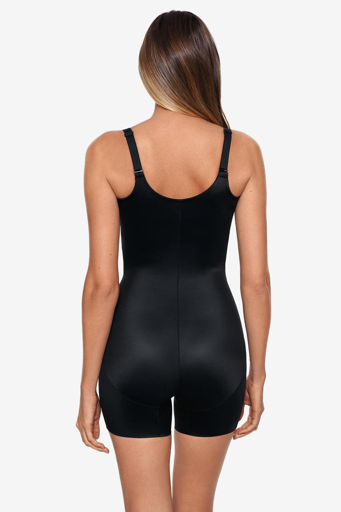 Instant Tummy Tuck! Open Bust Mid-Thigh Bodysuit